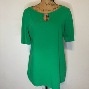 Anne Klein Sport Green short sleeve top Large